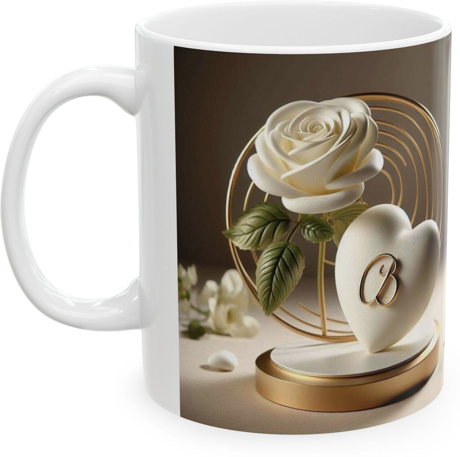 LETTER B WHITE CERMIC COFFEE MUG GIFTS FOR FRIEND Ceramic Coffee Mug-image-8