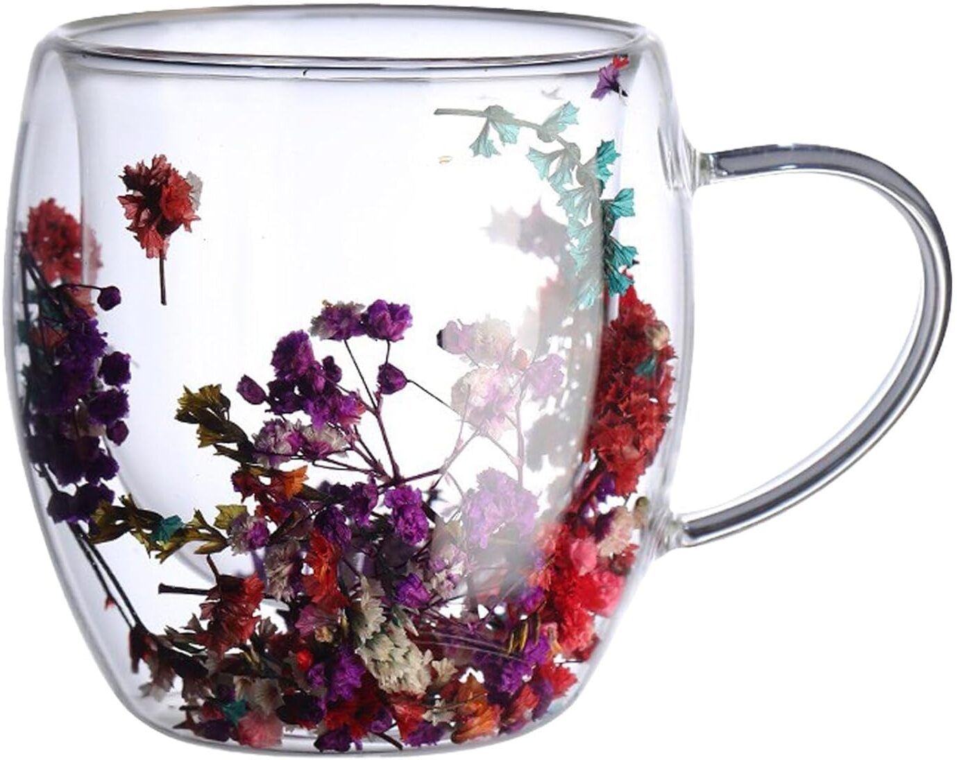 adhunyk Double Wall Glass with Floral Design Heat-Resistant Insulated Coffee,Tea Cup Glass Coffee Mug-picture-14