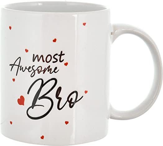 Most Awesome Bro Printed Ceramic Birthday Gift For Brother Ceramic Coffee Mug-image-45