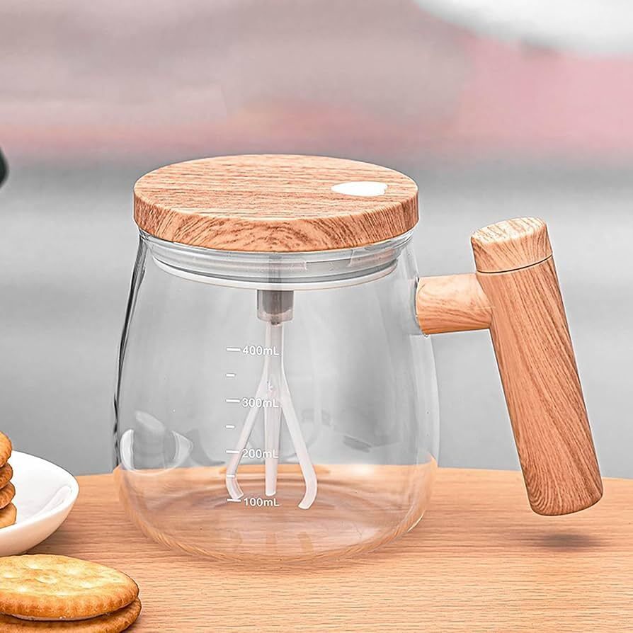 imnishnay Glass Self Stirring | 400ml Electric Mixing Cup | Rechargeable Glass Coffee Mug-picture-47