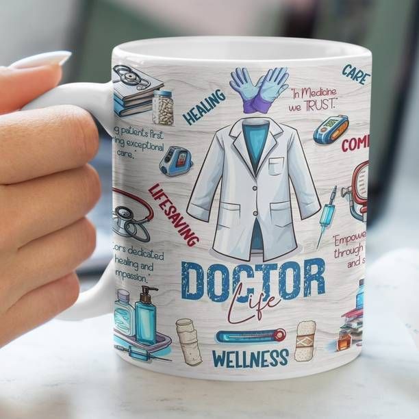 manorath Doctor Wellness White Printed Ceramic Coffee mug Ceramic Coffee Mug-picture-22