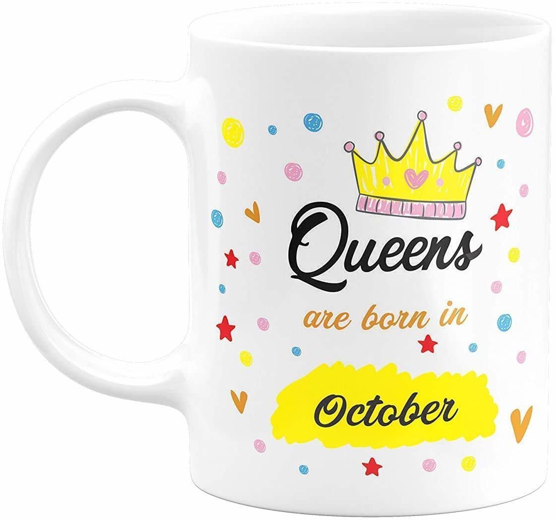 vasu Printing Queens are Born in October Printed Ceramic Coffee Mug-picture-10