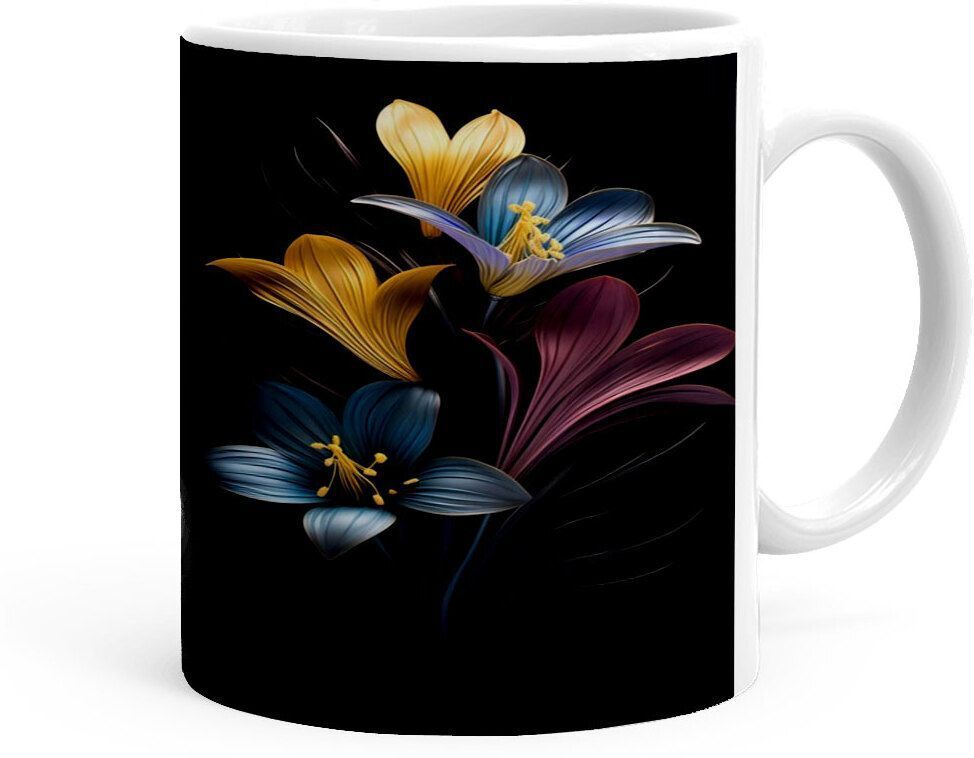 Floral Printed(Ps250724) Ceramic Coffee Mug-image-2
