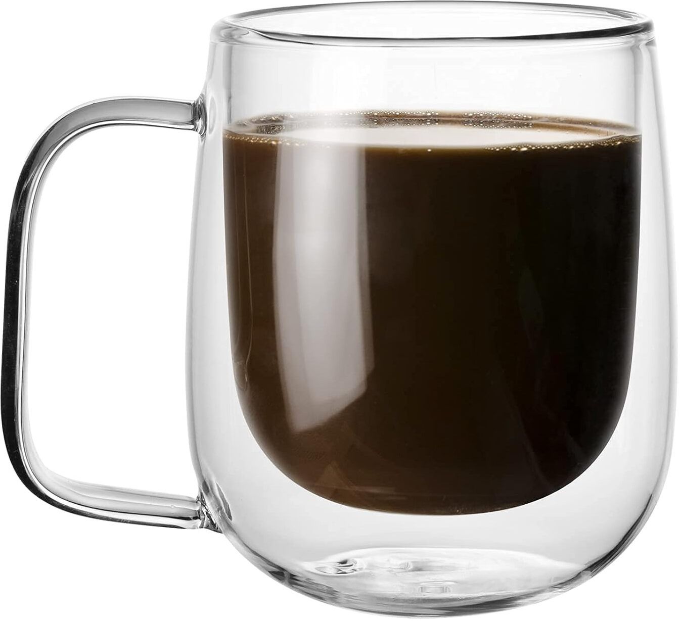 zroy enterprise Double Wall Glass Coffee with Handle - Tea Latte Cappuccino Glass Coffee Mug-picture-4