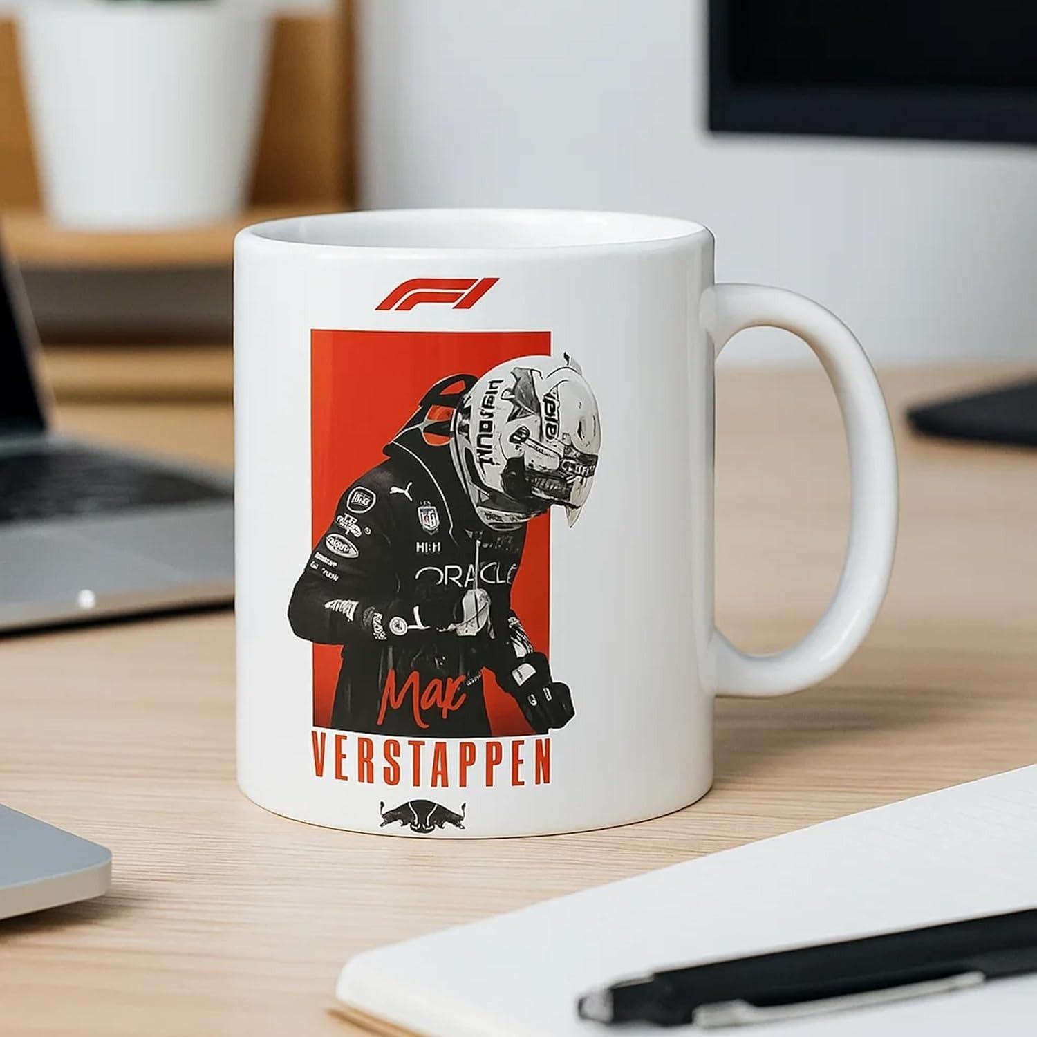 F1 Racing Printed Ceramic | Premium Glossy Finish | 350 ml | Pack of 1 Ceramic Coffee Mug-image-2