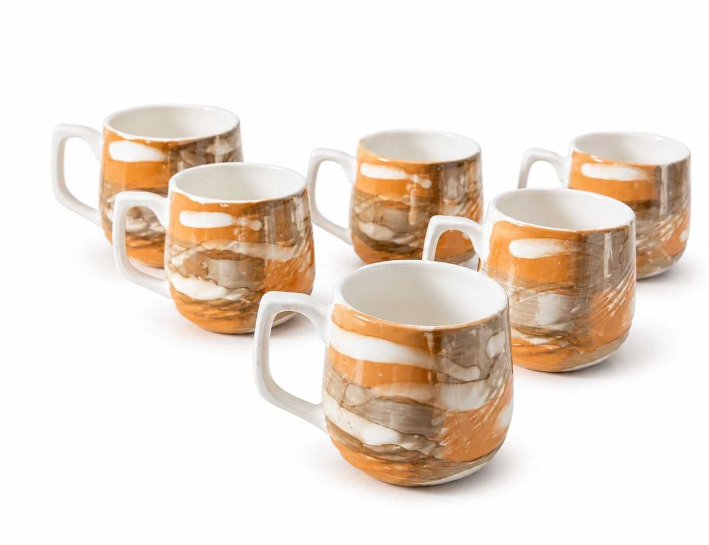 kiki creation Pack of 6 Bone China, Ceramic Luster small tea cup set-picture-44