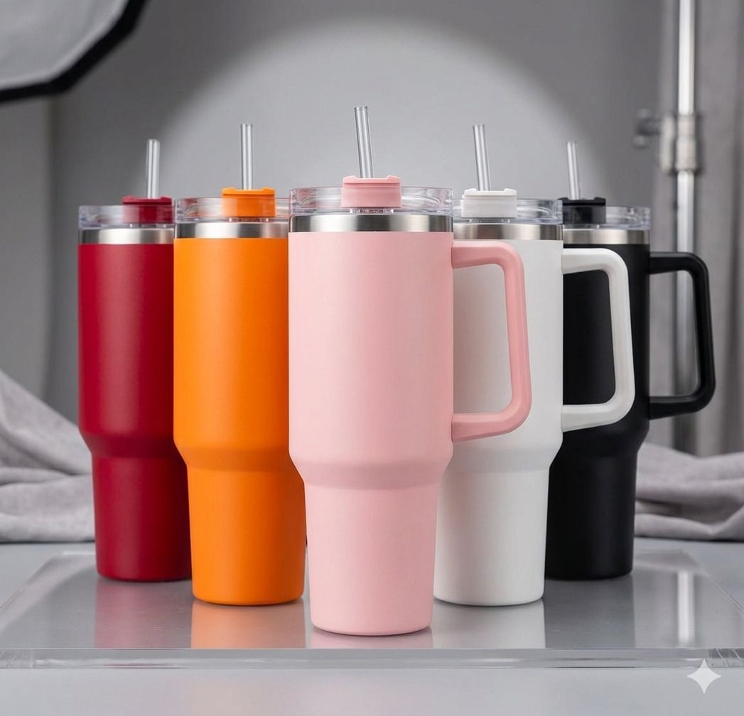 namo bharat ent NBE 1200ml Steel Hot & Cold Tumbler with Lid & 2 Straws Stainless Steel Coffee Mug-picture-10