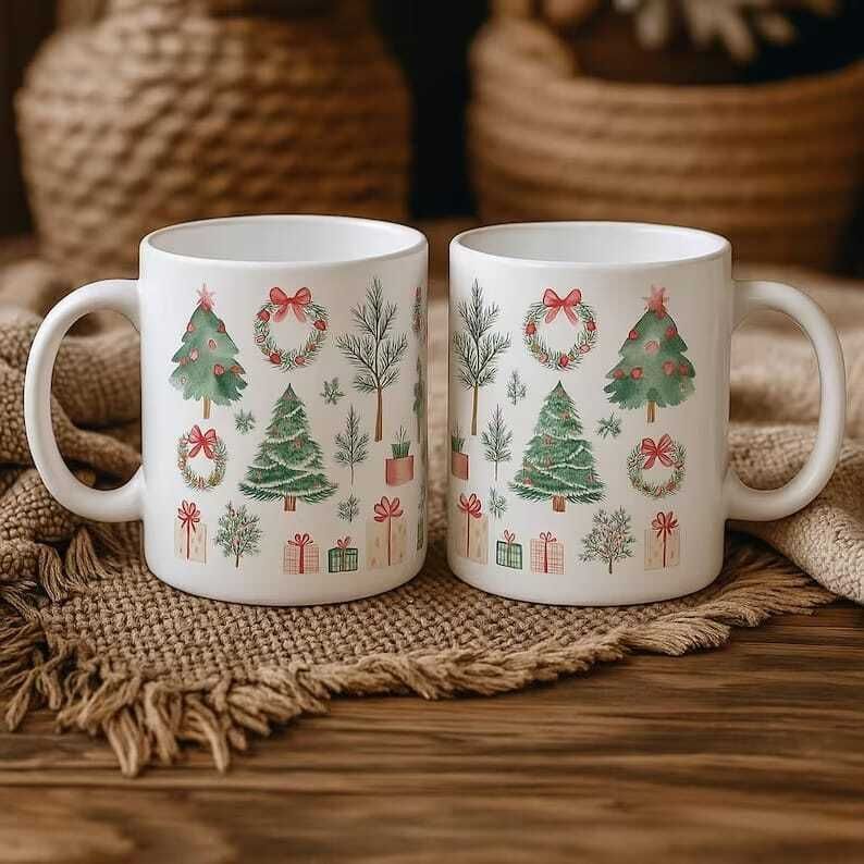 manorath Christman Tree Print Ceramic Printed Coffee Ceramic Coffee Mug-picture-11