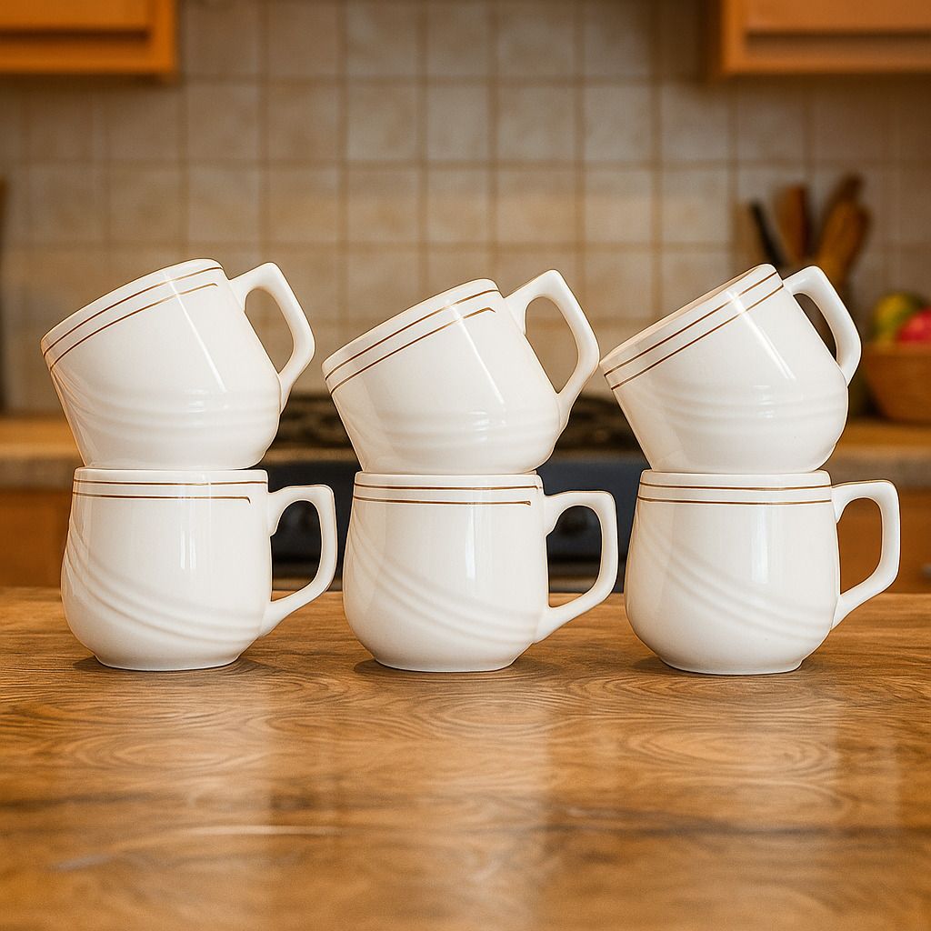 Pack of 6 Bone China Tea Cups Set of 6 | Coffee Mugs for Home Office, perfect for gifting