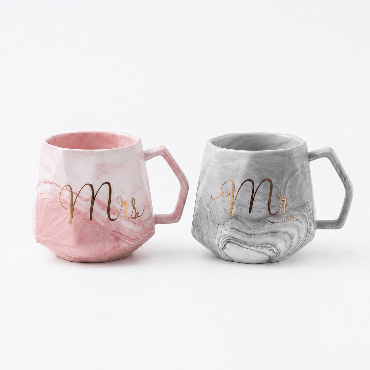 Couple Ceramic Coffee Set 350 ml Mr Mrs Tea Coffee Cups Dishwasher Safe Ceramic Coffee Mug-image-5