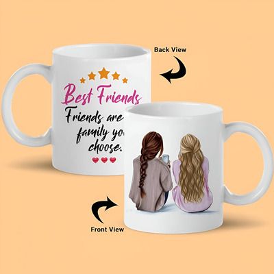 abhi creation Best friend printed white ceramic mug , best gifts for girls Ceramic Coffee Mug-picture-15