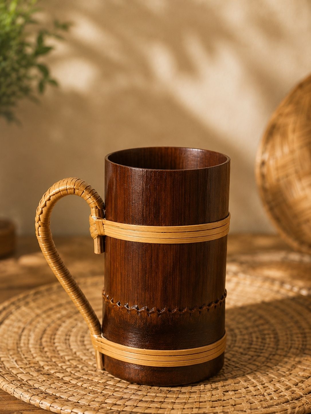 Handcrafted Bamboo Wooden Coffee with Natural Bamboo Handle | 350 ml Wood Coffee Mug-image-12