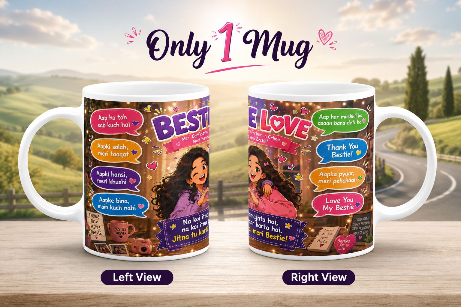 Best Friends Designer 330ml Bestie12 Ceramic Coffee Mug-image-21