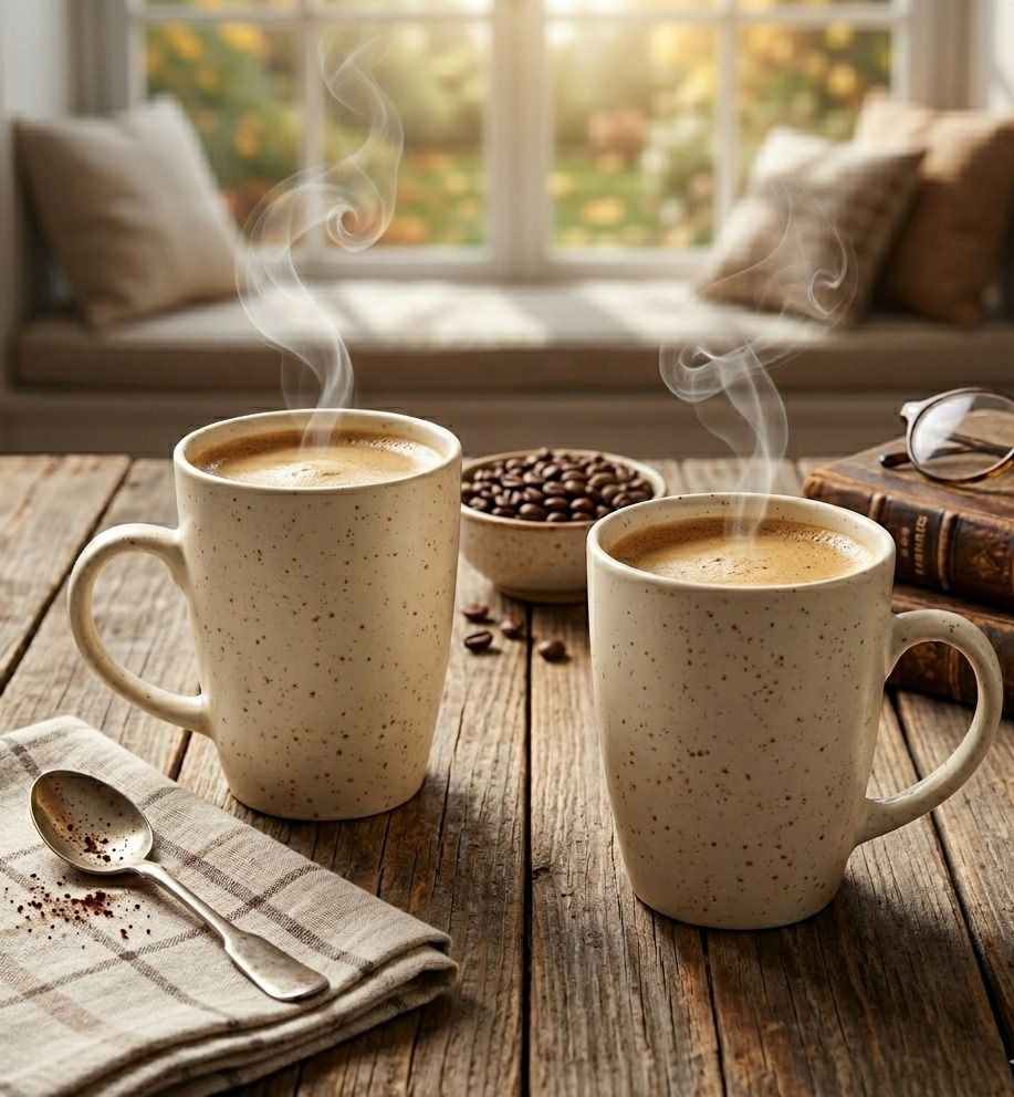 duli Set of 2 Ceramic Coffees | Minimalist Beige & Cream Stoneware Tea Cups Ceramic Coffee Mug-picture-13