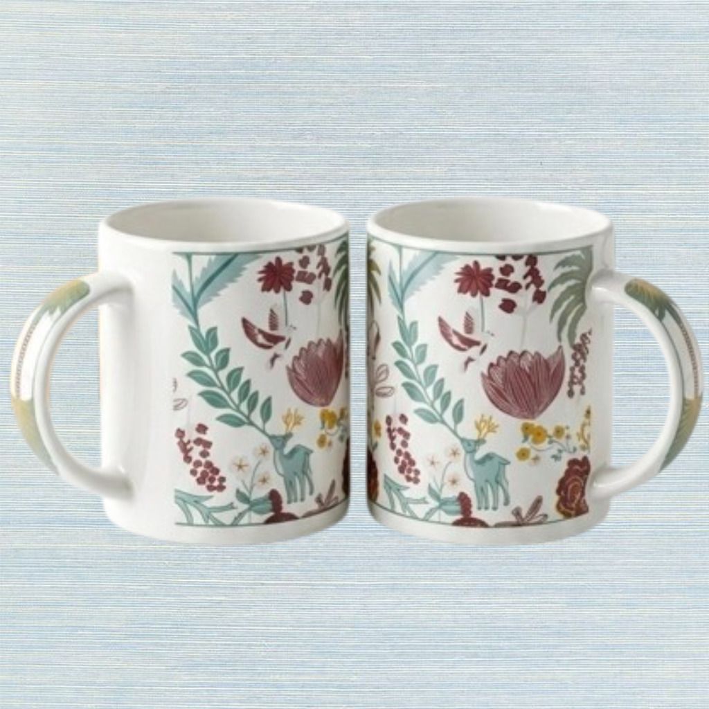 Artistic Ceramic Tea with Floral Nature Print for Daily Use Ceramic Coffee Mug-image-25