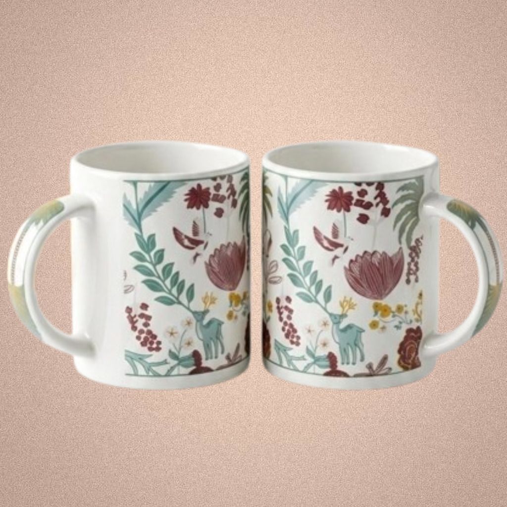 Designer Ceramic Tea with Colorful Botanical Print Design Ceramic Coffee Mug-image-37