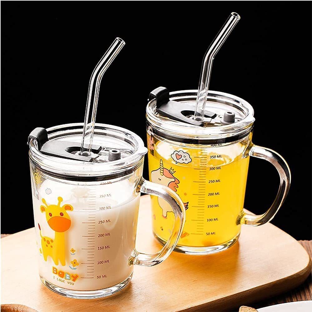 Random Design Printed Milk Glass for Kids 400ml – Pack of 1 (Printed Kids) Glass Coffee Mug-image-28