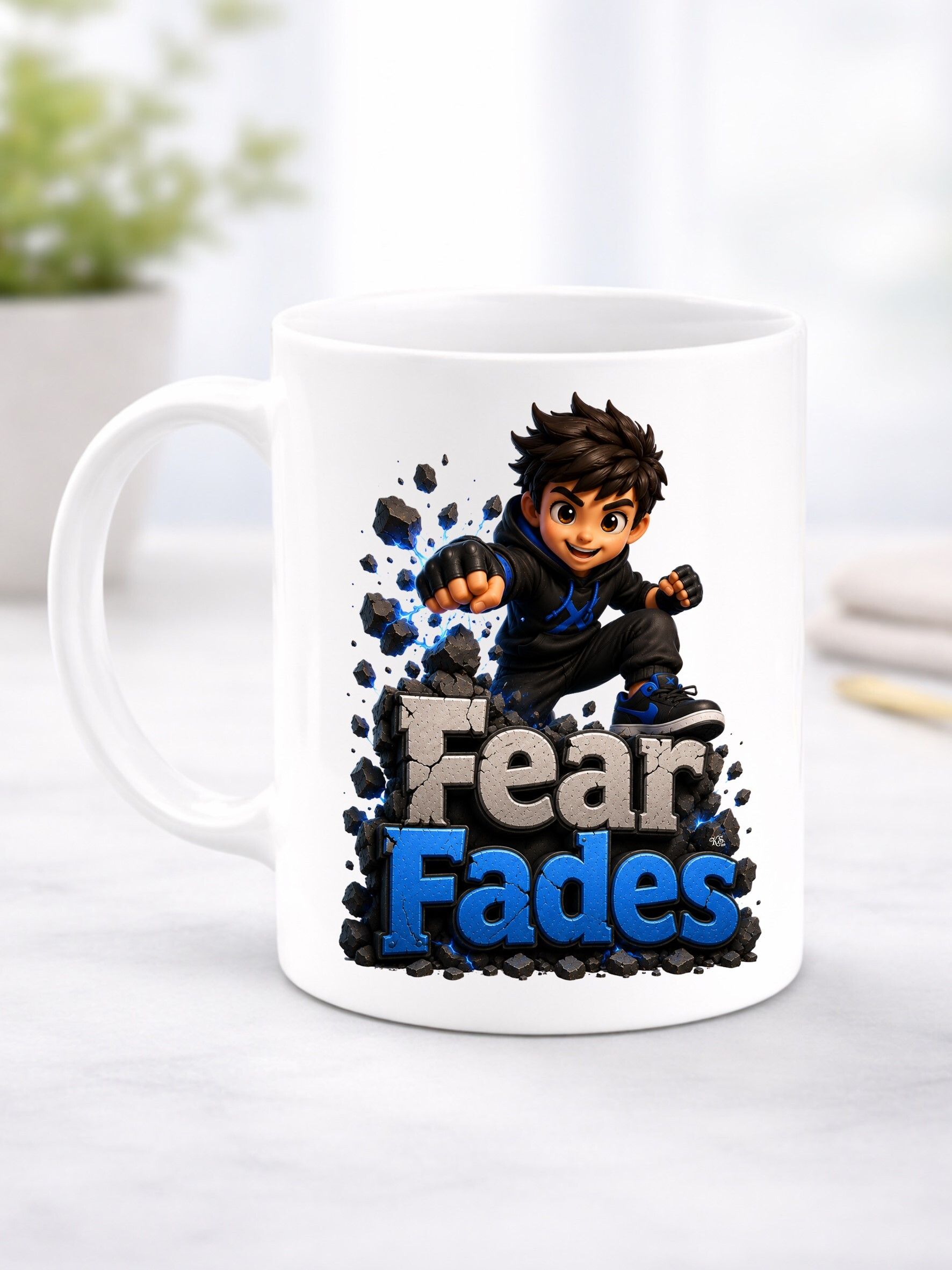 Premium Tea & Coffee Cup Gift for Home Office Daily Use Fear Fades Ceramic Coffee Mug-image-18