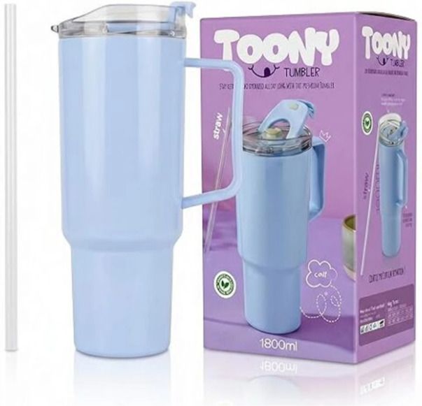 1800ML Plastic Tumbler with Handle & Lid, (blue) Plastic Tumbler-image-27