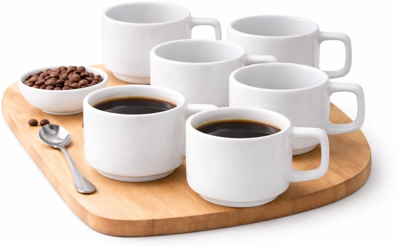 ripeton Hotel Coffee Cups Set of 6 - Whites for Home or Office Use - 180 ML Bone China Coffee Mug-picture-19