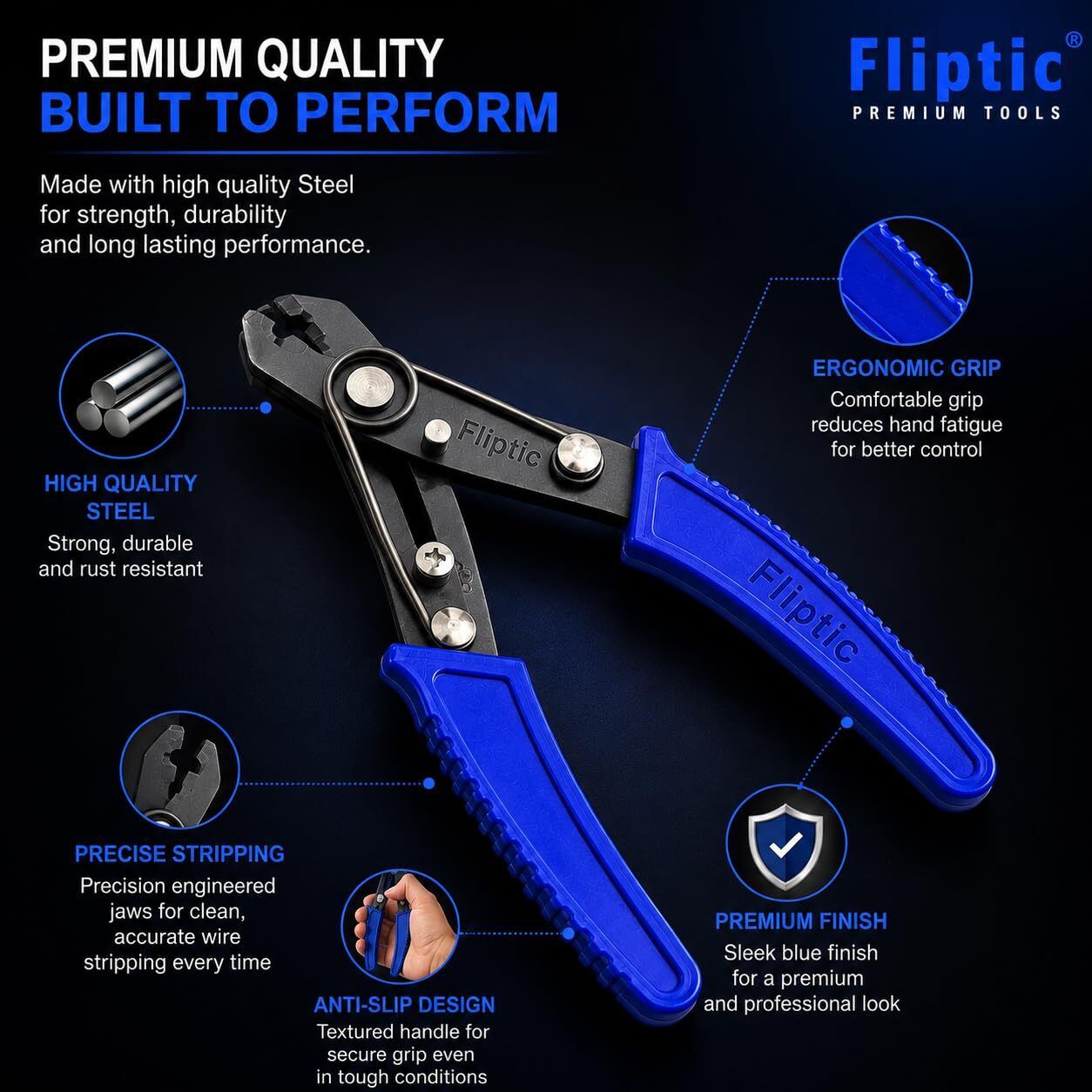 | 2-in-1 Wire Stripper & Cutter | Stainless Steel Electrical Hand Tool Multi Utility Plier-image-24