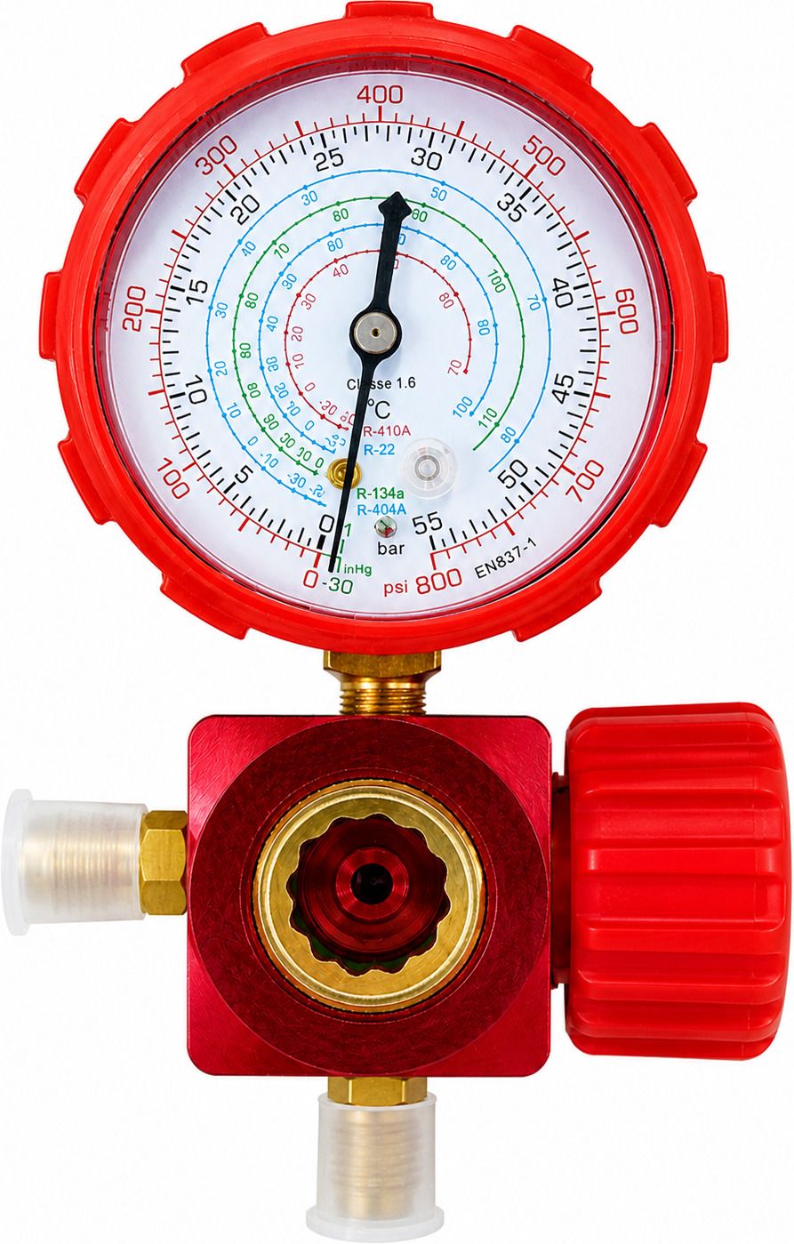 fine sense HVAC Single Manifold Gauge -30 to 800 PSI / 55 Bar for R410A R32 R22 R404A R134a Multi Vise Tool-picture-15