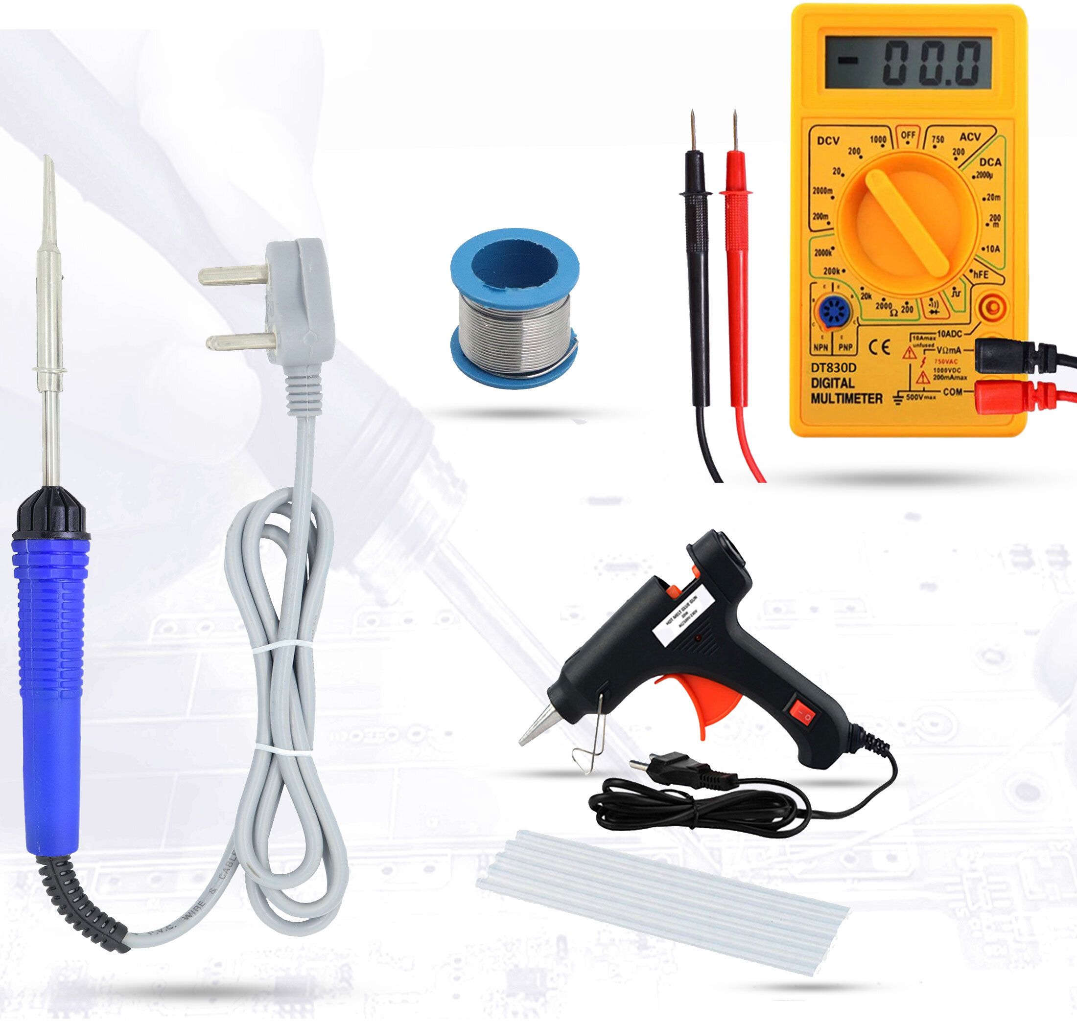 HGCM103M3 5in1 Soldering Machine Glue Gun Combo Kit Set with Digital Multimeter Digital Multimeter
