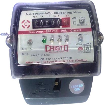 Single Phase Meter 2 Wire Electrical Energy KWH Meter White (ISI Mark) Analog Multimeter-image-42