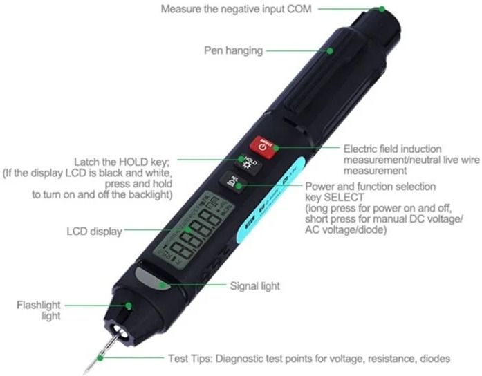 DT-02 Pen Type Multimeter Smart AC/DC Voltage Tester Multimeter Digital Multimeter-image-7