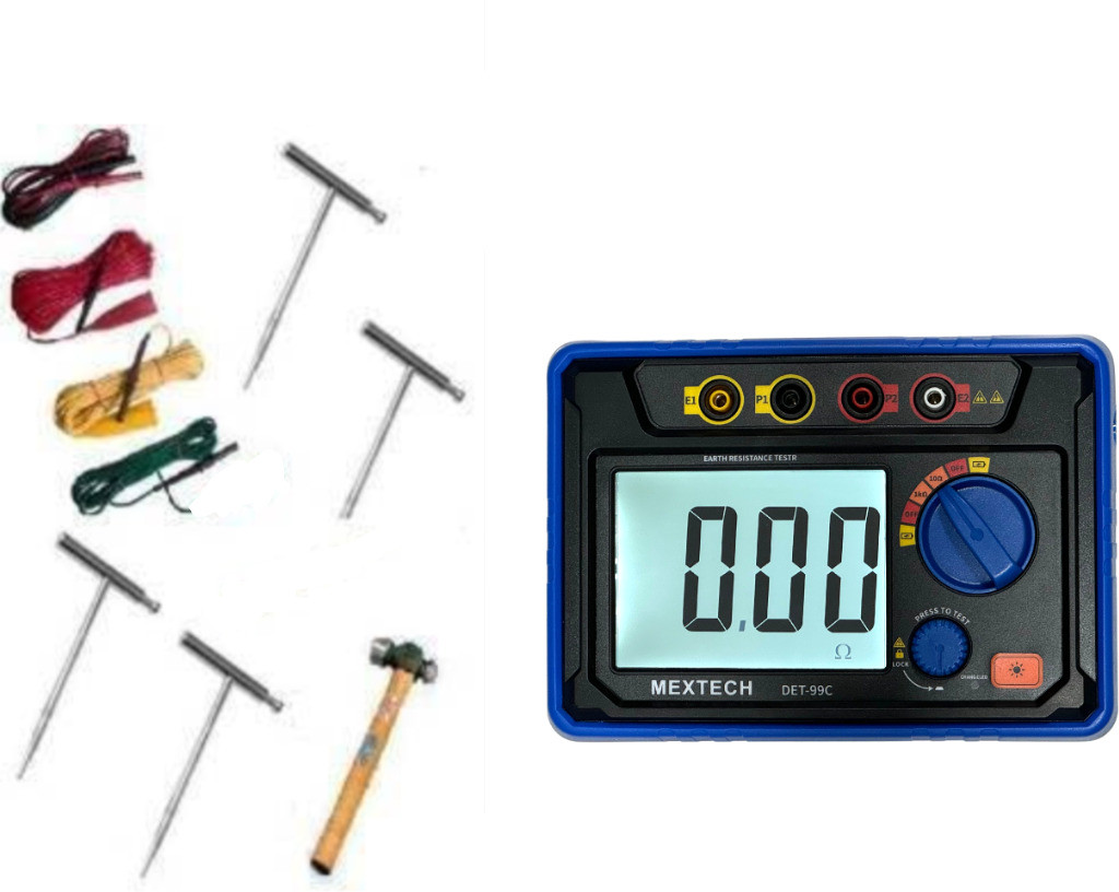 mextech DET-99C Digital Earth Resistance Tester with Testing Kit Digital Multimeter image 1