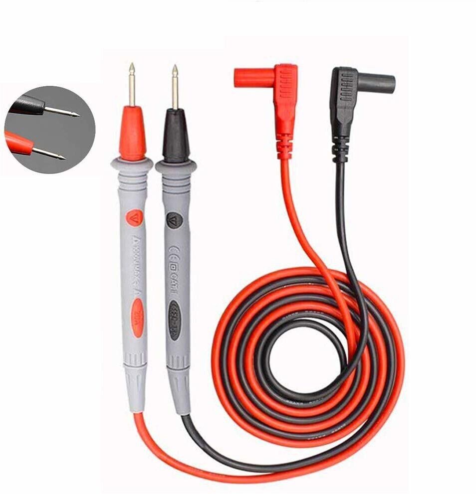 1000 Volt 20 Amp Universal Multimeter Lead Probes Plug Test Cable Wire Pen Thin Tip Needle for Multi Meter, Clamp Meter, Volt Meter, Electronic Work with Ultra Fine Imported High Quality Super Softer Anti freezing Silicon Probe for Digital Multimeter Digital Multimeter