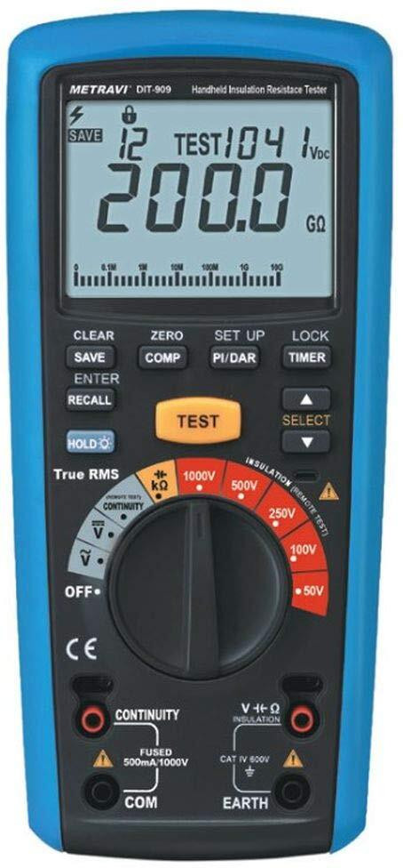 metravi DIT-909 Digital Insulation Tester with Remote Test Probe & USB PC Interface Digital Voltage Tester image 1