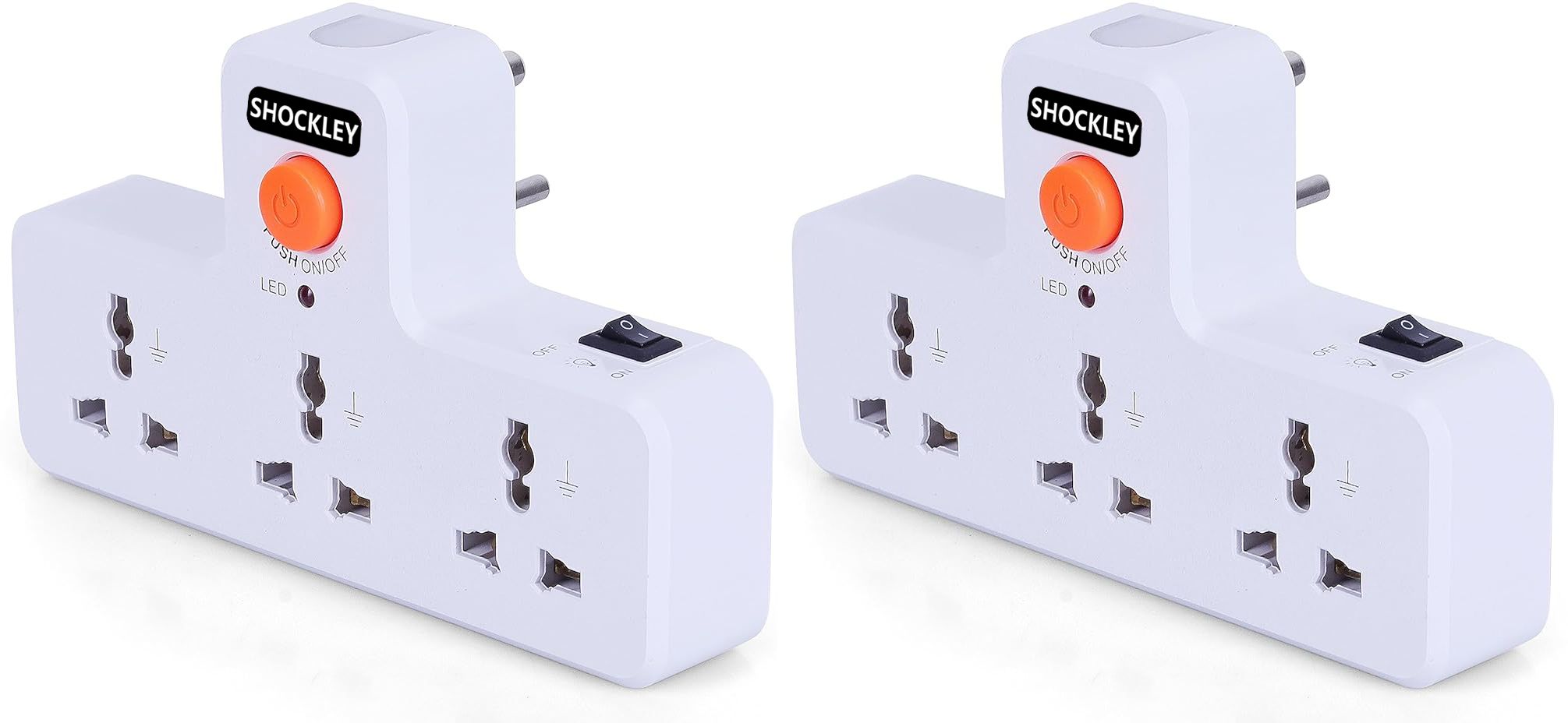 shockley 3 Way Multi Plug Night Lamp Extension Board Switch Socket 6 AMP universal (2 Pc) Multipurpose Controller-picture-31