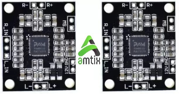 AMTIX 2-Pic PAM-8610 Digital Amplifier Board 7V-12V Two Channel 2X15W Miniature Module Multipurpose Controller image 1