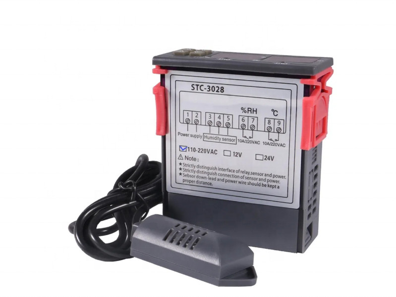 TM&W Digital Temperature Humidity Controller STC-3028 220V Thermostat for incubator Multipurpose Controller image 1