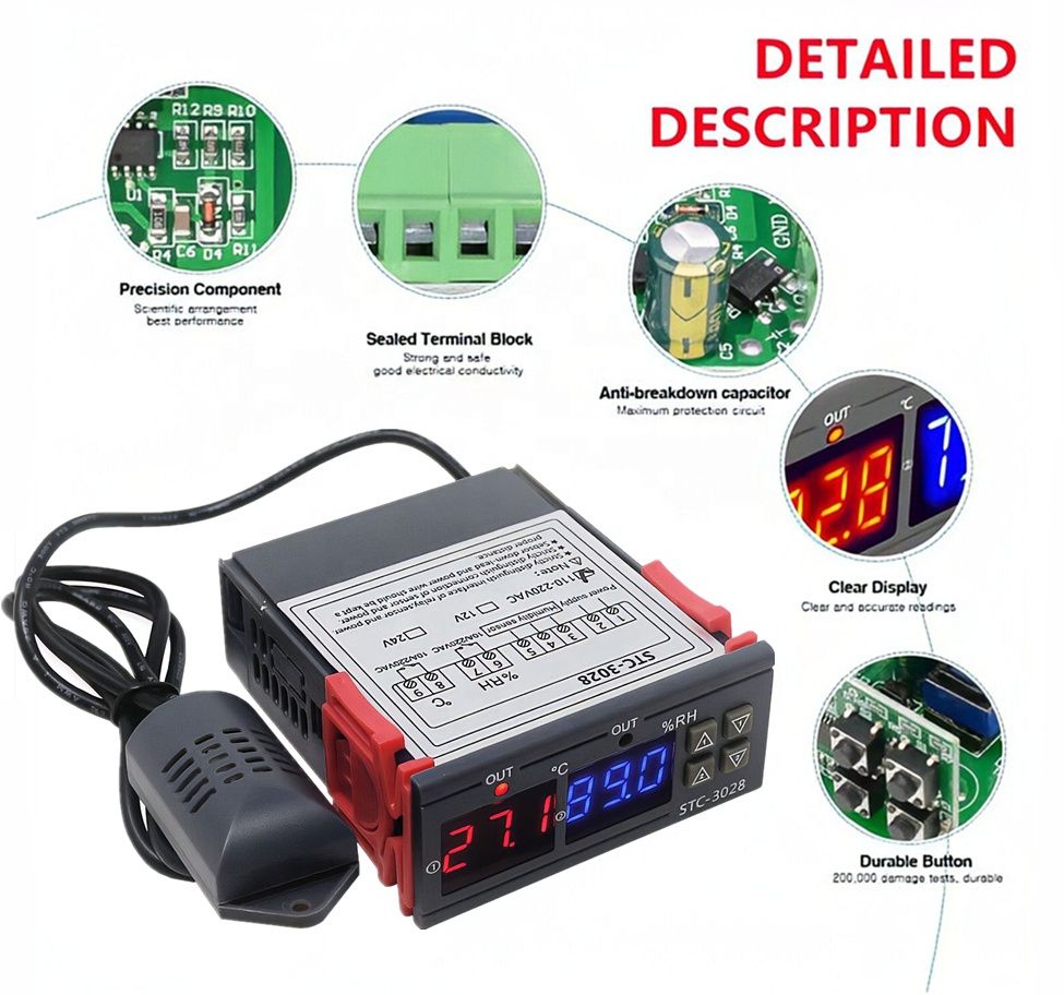 TM&W STC3028 Digital temperature humidity controller greenhouse incubation humidifier Multipurpose Controller-picture-18