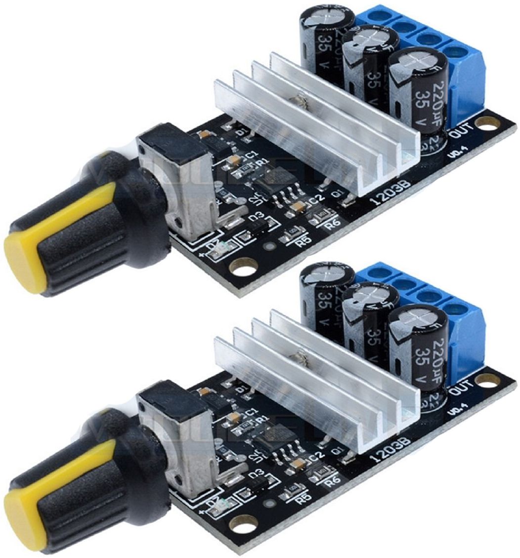 shockley 3A 6V-28V DC Motor Speed Controller PWM Variable Speed Regulator Switch (2 Pc) Multipurpose Controller-picture-28