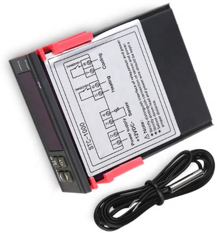 TM&W Thermostat Incubator Digital Display Temperature Sensor STC-1000 220V, Multipurpose Controller