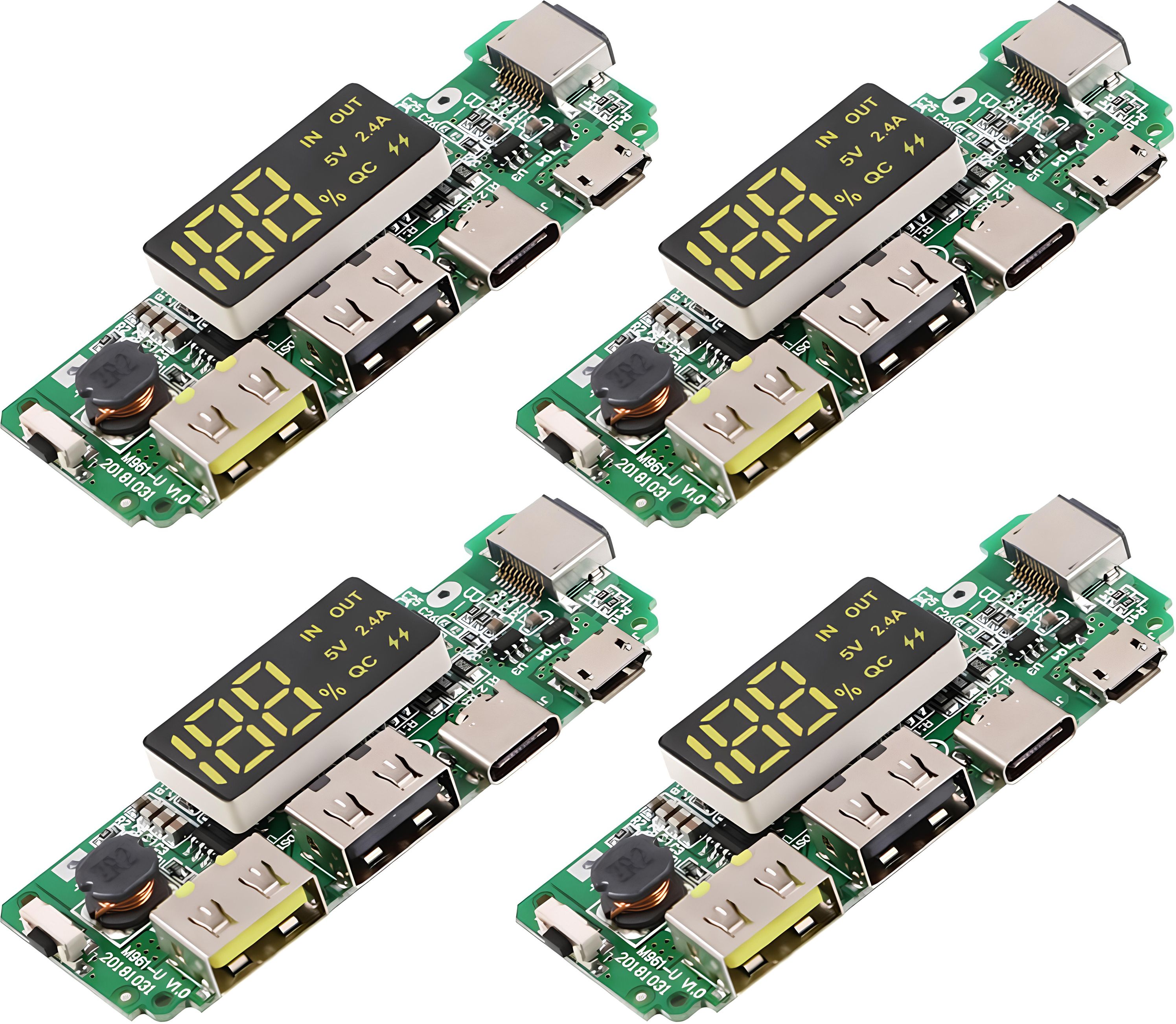 shockley electronics 18650 Lithium Battery Charging Module 5V 2.4A USB-C PowerBank LED Display (4 PC) Multipurpose Controller-picture-22