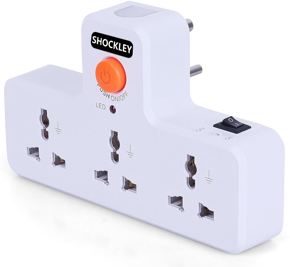 shockley 3 Way Multi Plug Night Lamp Extension Board Switch Socket 6 AMP universal (1 Pc) Multipurpose Controller-picture-25