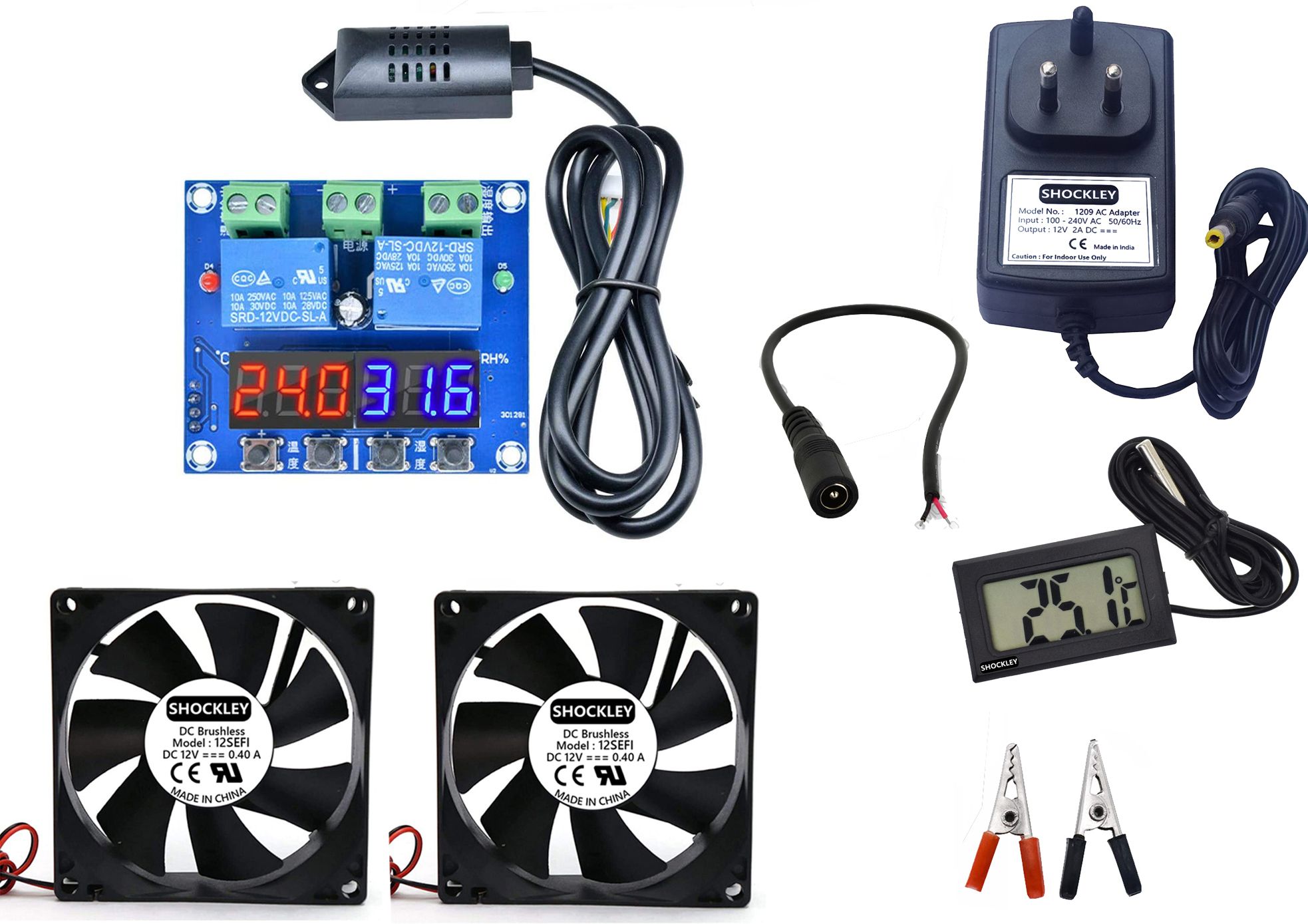 shockley XH-M452 Controller + ADAPTER + 2 FAN + TPM10 Thermometer Multipurpose Controller-picture-45