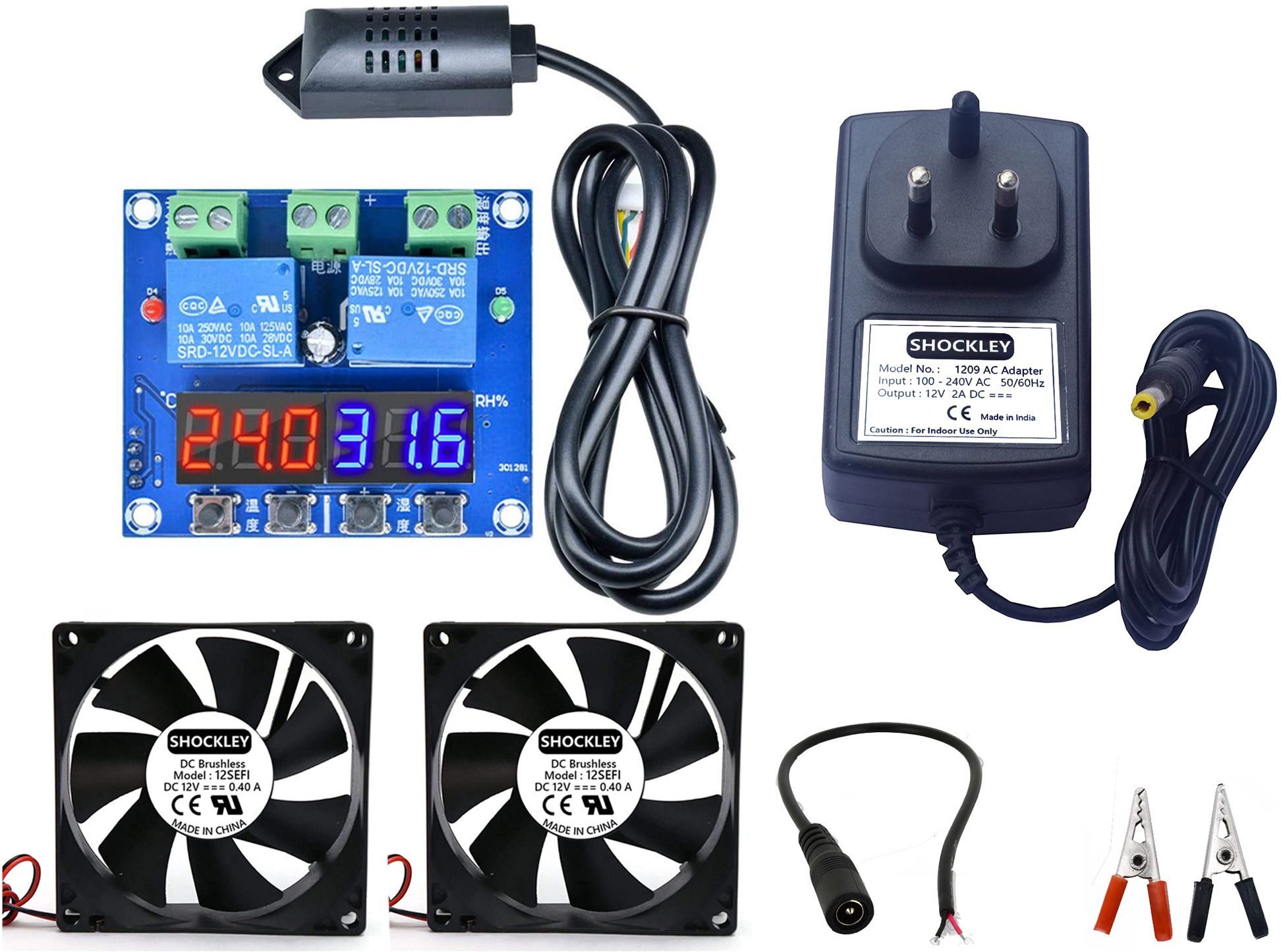 shockley XH-M452 Controller + ADAPTER + 2 FAN + DC Female Jack + Alligator clips Multipurpose Controller-picture-10
