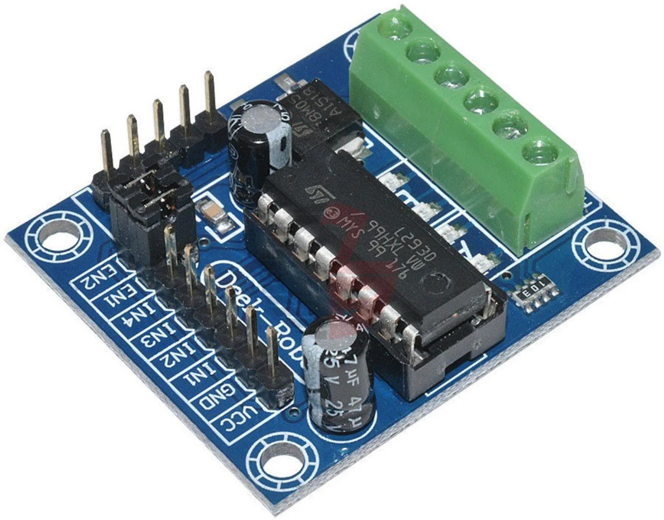ROBODIUM L293D 4 Channel DC Motor Driver, 4.5-25V Input, 600mA Output Current Multipurpose Controller