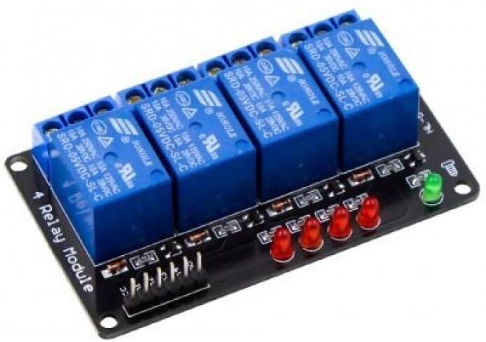 ROBODIUM 4-Channel Relay Module, 5V DC, 10A Switching Current Multipurpose Controller