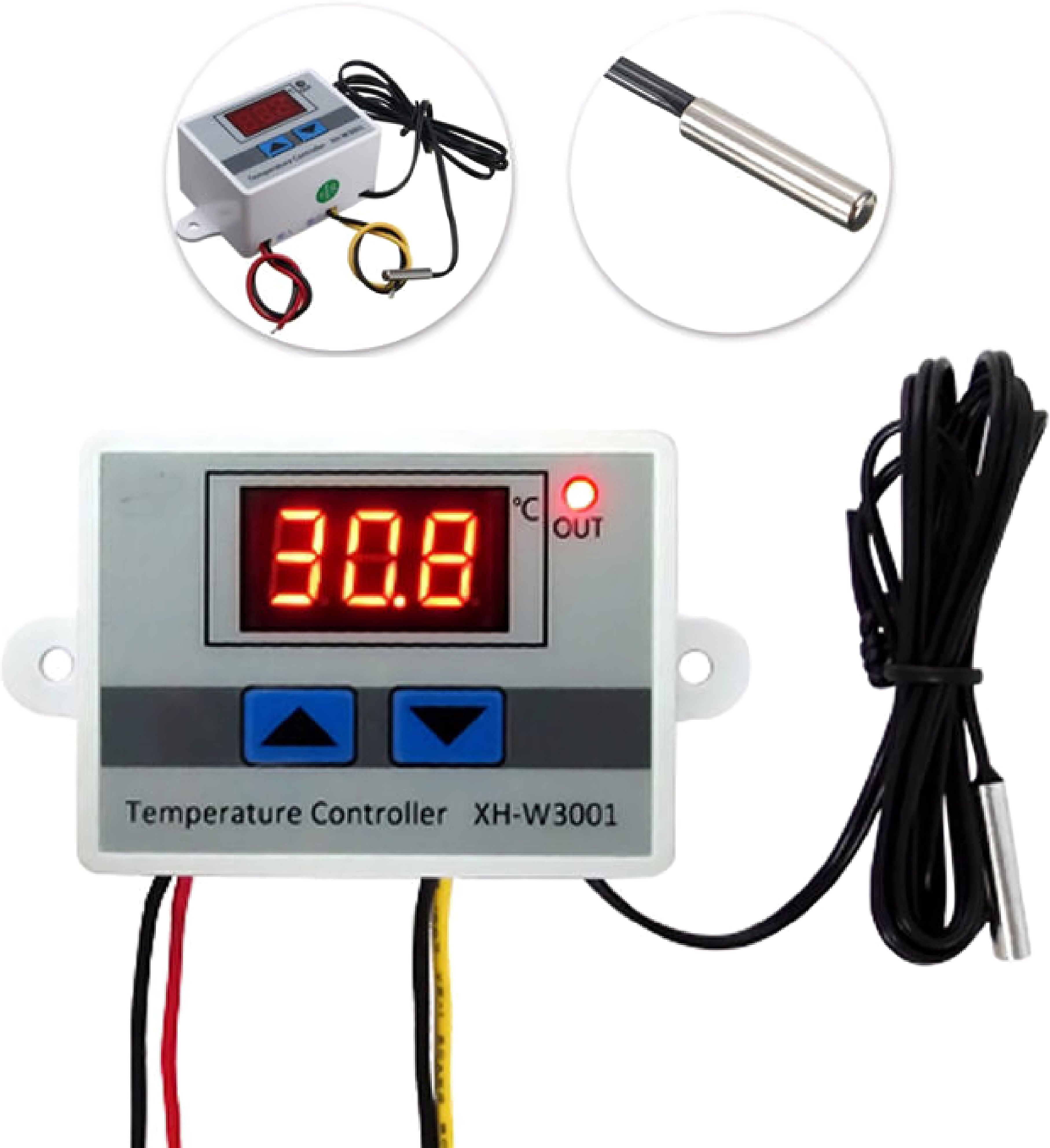 vinesto Digital Temperature Controller | Dual Mode LED Thermostat with Waterproof Sensor Multipurpose Controller