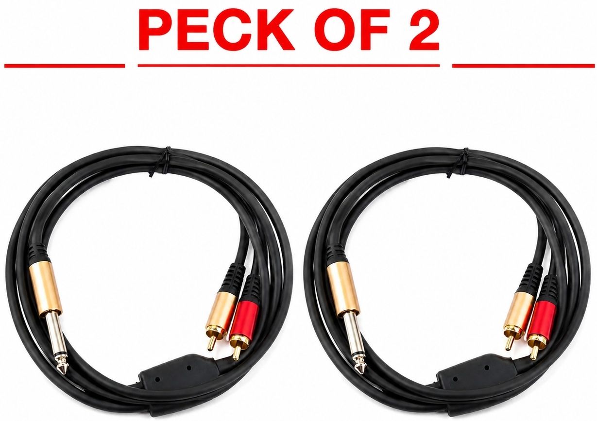Mono to Dual RCA Audio Cable 6.35mm TS Male to 2 RCA Male Speaker Cabinets-image-42