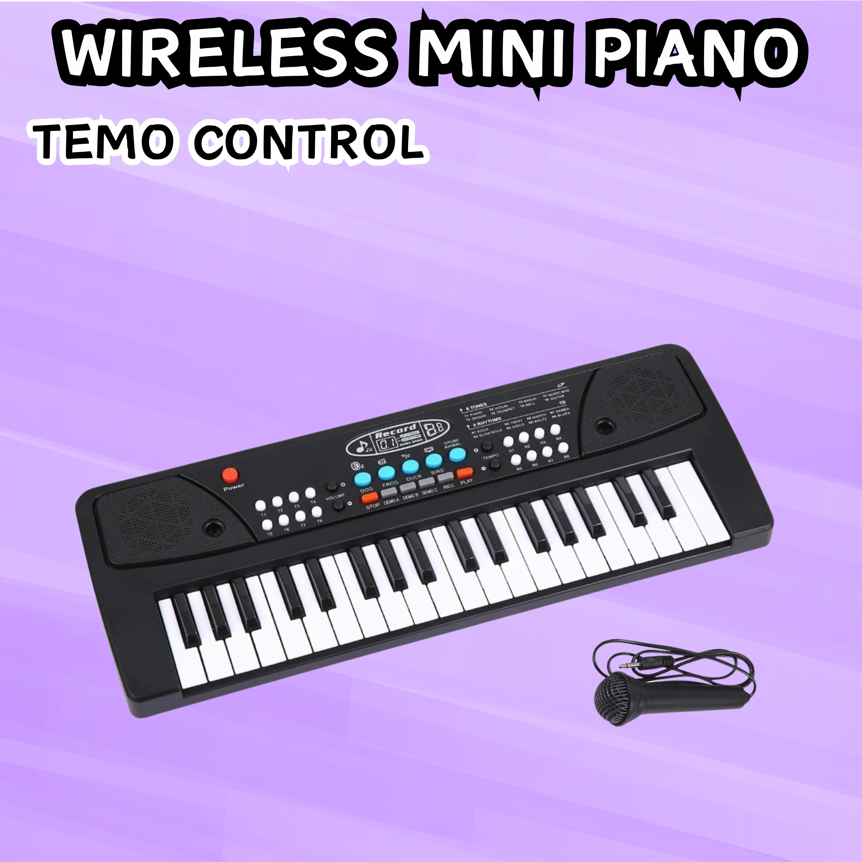 sacro (Piano Keyboard) Toy with 37 Key, Recording and Mic, Adapter for DC Power F303 (Piano Keyboard) Toy with 37 Key, Recording and Mic, Adapter for DC Power F303 Analog Portable Keyboard image 1