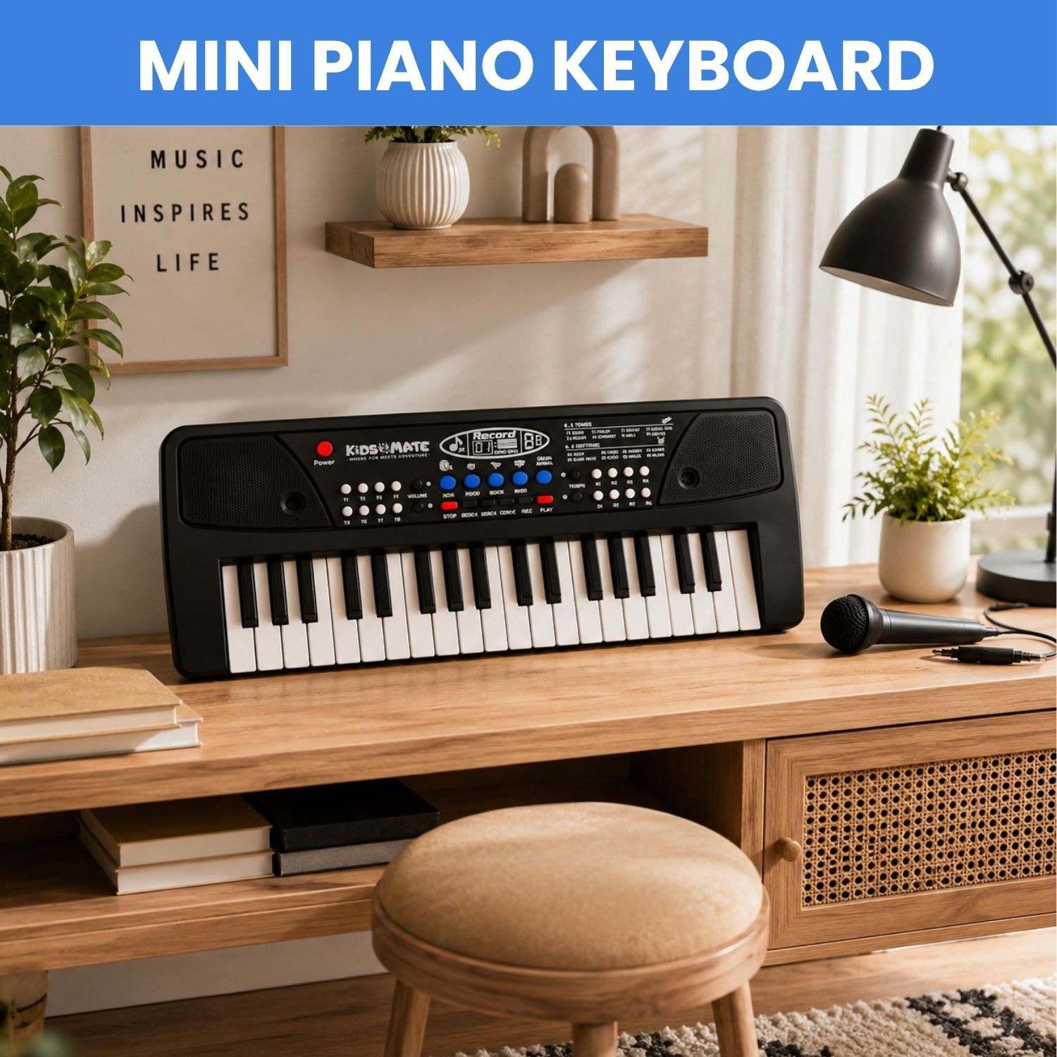clairbell Piano Keyboard With Mic 37 Keys Music Toy Protable Electronic Piano for KidsE105 Piano Keyboard With Mic 37 Keys Music Toy Protable Electronic Piano for KidsE105 Analog Digital Piano-picture-27