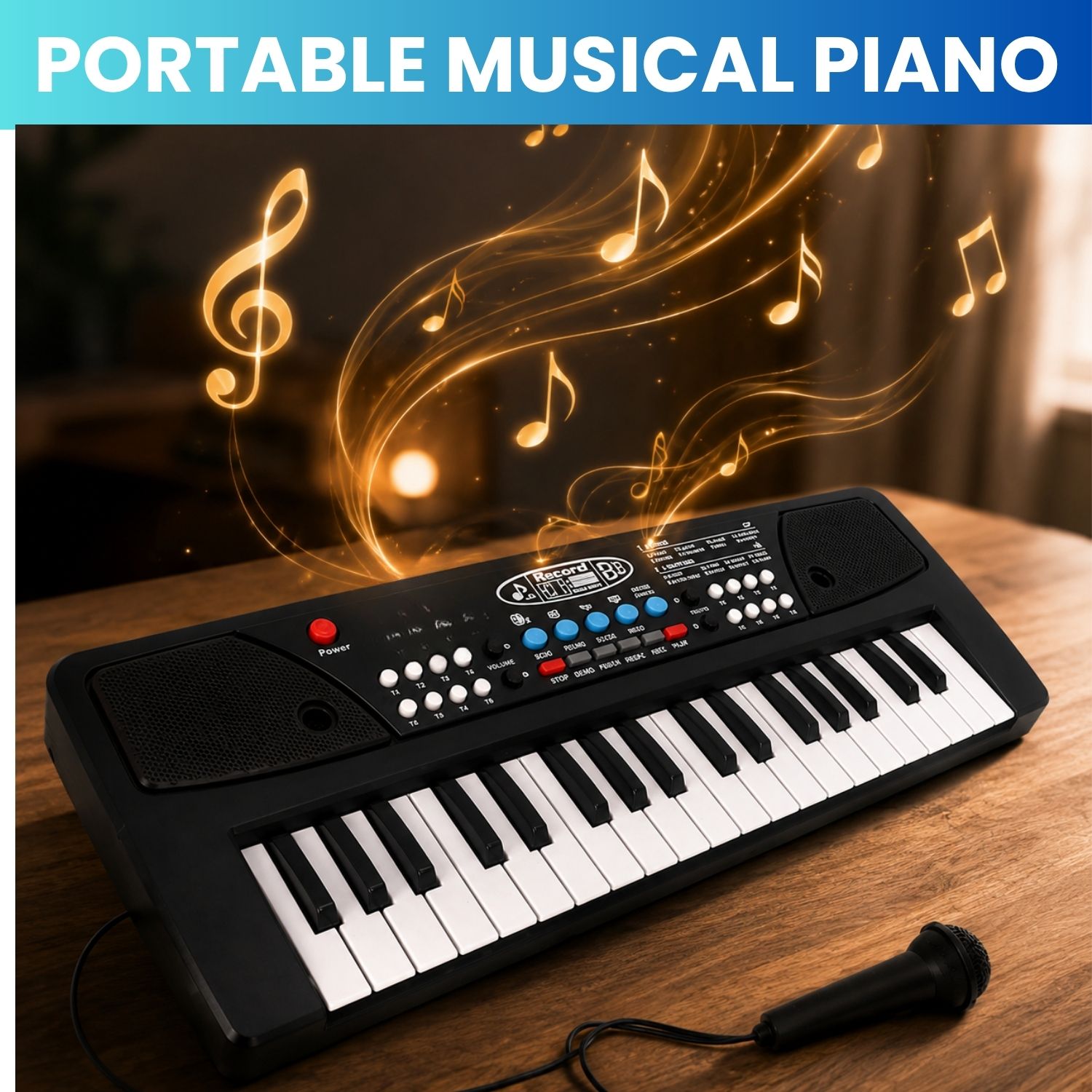 frony Piano Keyboard With Mic 37 Keys Music Toy Protable Electronic Piano for KidsW199 Piano Keyboard With Mic 37 Keys Music Toy Protable Electronic Piano for KidsW199 Analog Digital Piano-picture-33
