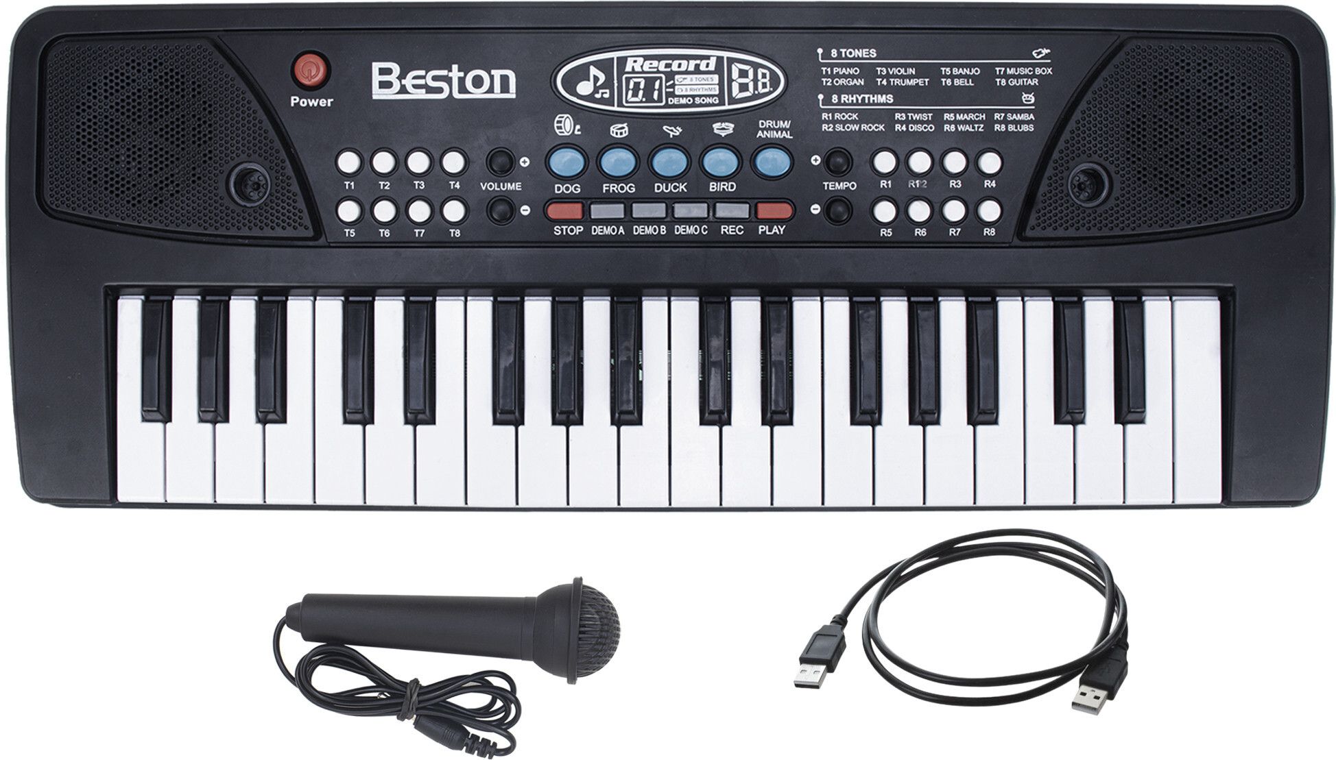 37 Keys Piano Toy with Microphone, USB Power Cable & Sound Recording Function Analog Portable Keyboard